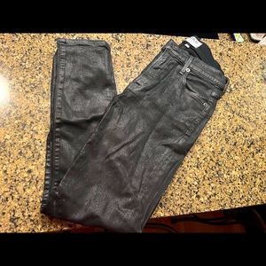 AGOLDE Sophie Crop Coated Denim